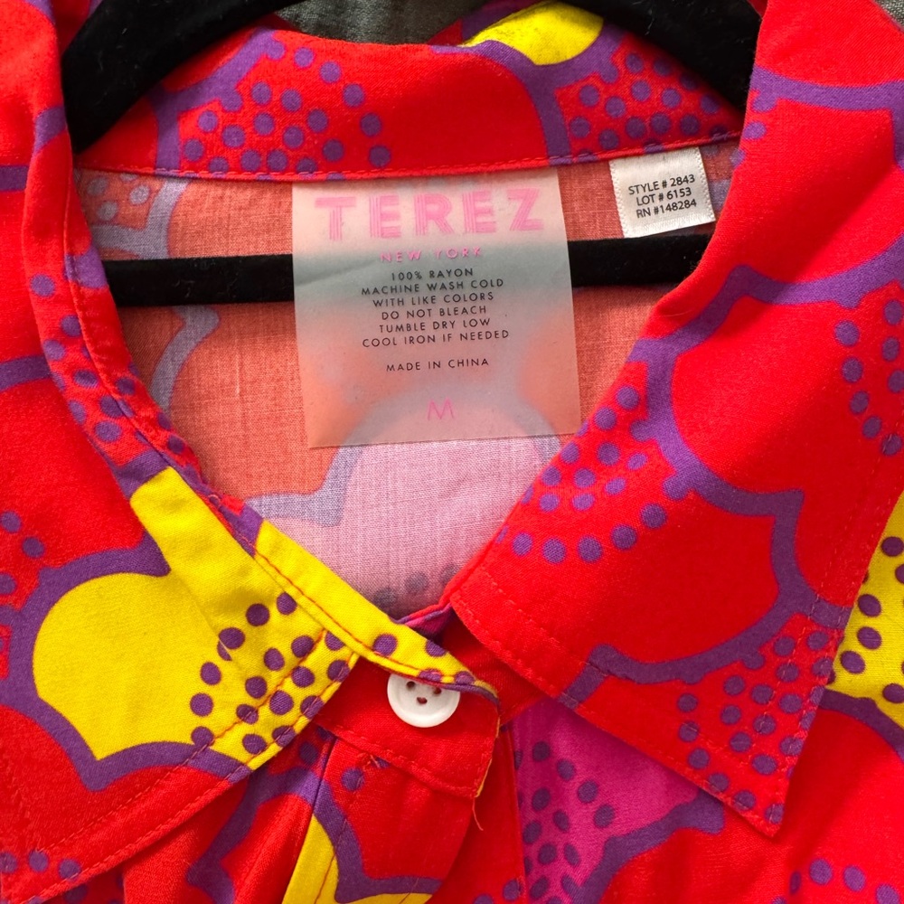 Terez Nested Floral Patchwork Button Down - image 4